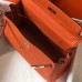 Hermes Kelly 28cm Bag In Orange Clemence Leather GHW