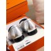 Hermes Paris Loafers In Silver Metallic Goatskin