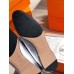 Hermes Paris Loafers In Silver Metallic Goatskin