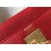 Hermes Kelly 28cm Bag In Red Clemence Leather GHW