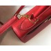 Hermes Kelly 28cm Bag In Red Clemence Leather GHW