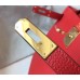 Hermes Kelly 28cm Bag In Red Clemence Leather GHW