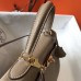 Hermes Kelly 28cm Bag In Gris Tourterelle Clemence Leather GHW