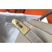 Hermes Kelly 28cm Bag In Gris Tourterelle Clemence Leather GHW