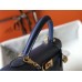 Hermes Kelly 28cm Bag In Blue Agate Epsom Leather GHW