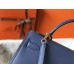 Hermes Kelly 28cm Bag In Blue Agate Epsom Leather GHW