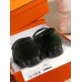 Hermes Paris Loafers In Dark Green Velvet