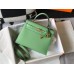 Hermes Kelly 28cm Bag In Vert Criquet Epsom Leather GHW