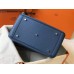Hermes Lindy 30cm Bag In Blue Agate Clemence Leather PHW