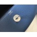 Hermes Lindy 30cm Bag In Blue Agate Clemence Leather PHW