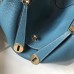Hermes Lindy 30cm Bag In Blue Jean Clemence Leather GHW