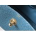 Hermes Lindy 30cm Bag In Blue Jean Clemence Leather GHW