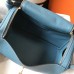 Hermes Lindy 30cm Bag In Blue Jean Clemence Leather GHW