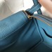 Hermes Lindy 30cm Bag In Blue Jean Clemence Leather GHW