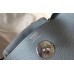 Hermes Lindy 30cm Bag In Blue Lin Clemence Leather PHW