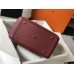 Hermes Lindy 30cm Bag In Bordeaux Clemence Leather GHW