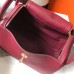 Hermes Lindy 30cm Bag In Bordeaux Clemence Leather GHW