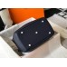 Hermes Lindy 30cm Bag In Navy Blue Clemence Leather GHW