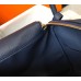 Hermes Lindy 30cm Bag In Navy Blue Clemence Leather GHW