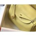 Hermes Lindy 30cm Bag In Jaune Poussin Clemence Leather GHW