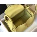 Hermes Lindy 30cm Bag In Jaune Poussin Clemence Leather GHW