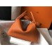 Hermes Lindy 30cm Bag In Orange Clemence Leather GHW