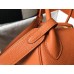 Hermes Lindy 30cm Bag In Orange Clemence Leather GHW
