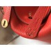 Hermes Lindy 30cm Bag In Red Clemence Leather GHW