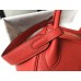 Hermes Lindy 30cm Bag In Red Clemence Leather GHW