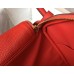 Hermes Lindy 30cm Bag In Red Clemence Leather GHW