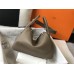Hermes Lindy 30cm Bag In Taupe Clemence Leather GHW