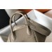 Hermes Lindy 30cm Bag In Gris Tourterelle Clemence Leather GHW
