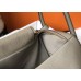 Hermes Lindy 30cm Bag In Gris Tourterelle Clemence Leather GHW
