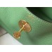 Hermes Lindy 30cm Bag In Vert Criquet Clemence Leather GHW