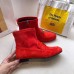 Hermes Red Suede Saint Honore Ankle Boots
