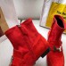 Hermes Red Suede Saint Honore Ankle Boots