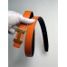 Hermes Mini Constance 24mm Reversible Belt Black/Orange