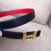 Hermes Mini Constance 24mm Reversible Belt Black/Red