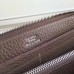 Hermes Etoupe Clemence Azap Zipped Wallet