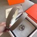 Hermes Mini Constance 24mm Reversible Belt Taupe/White