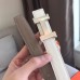 Hermes Mini Constance 24mm Reversible Belt Taupe/White