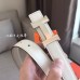 Hermes Mini Constance 24mm Reversible Belt Taupe/White