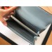 Hermes Constance Long Wallet In Blue Lin Epsom Leather