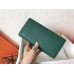 Hermes Constance Long Wallet In Malachite Epsom Leather