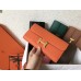 Hermes Constance Long Wallet In Orange Epsom Leather