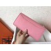 Hermes Constance Long Wallet In Pink Epsom Leather