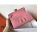 Hermes Constance Long Wallet In Pink Epsom Leather