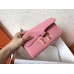 Hermes Constance Long Wallet In Pink Epsom Leather