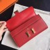 Hermes Constance Long Wallet In Red Epsom Leather