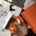 Hermes Oasis Sandals In Orange Shiny Niloticus Crocodile